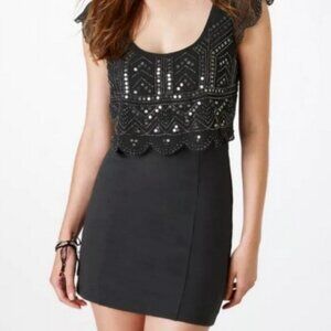 American Eagle Gray Beaded Sequin Mini Dress Small